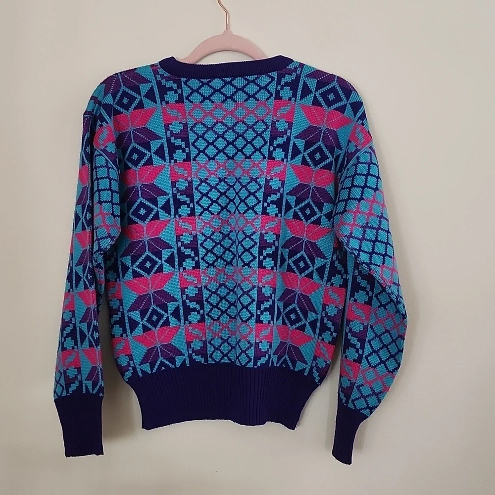 Meister vintage alpine ski sweater, Hong Kong, wool blend, women's small
